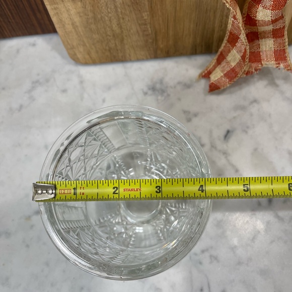 vintage Indiana Glass clear glass Stars and Bars fairy lamp top only - Picture 6 of 6